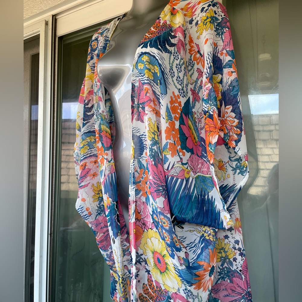 Colorful Chiffon Kimono Beach Cover Up